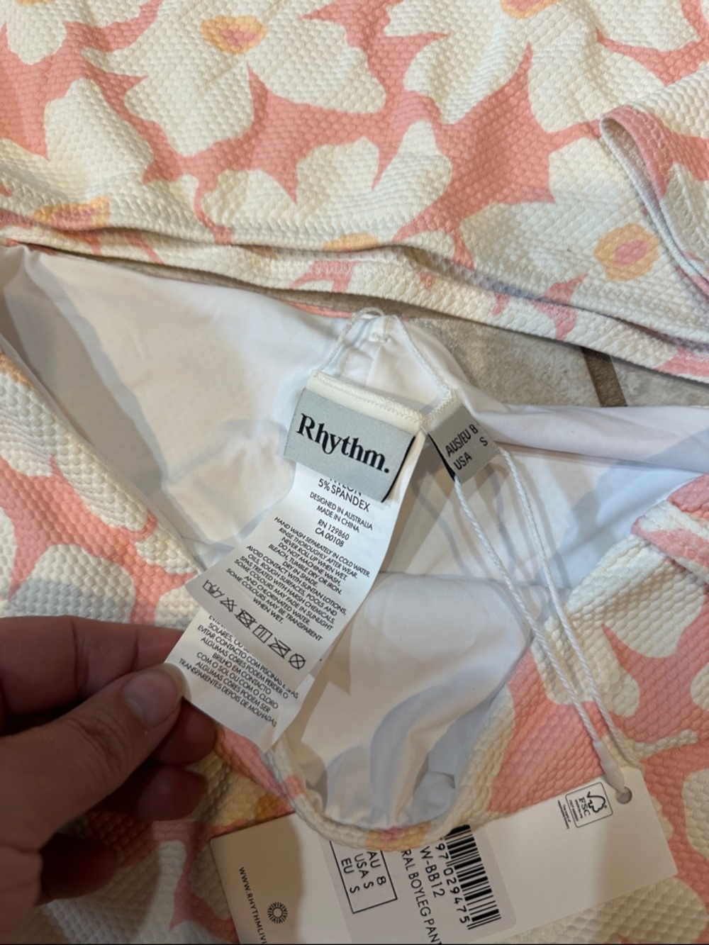 NWT! Free People Rhythm Long Sleeve Surf Crop Boyshort Bikini Bathing Suit S - Picture 10 of 10